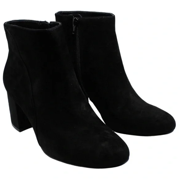 Your basic black, suede, smaller heeled bootie but NOT! - Picture 1 of 7